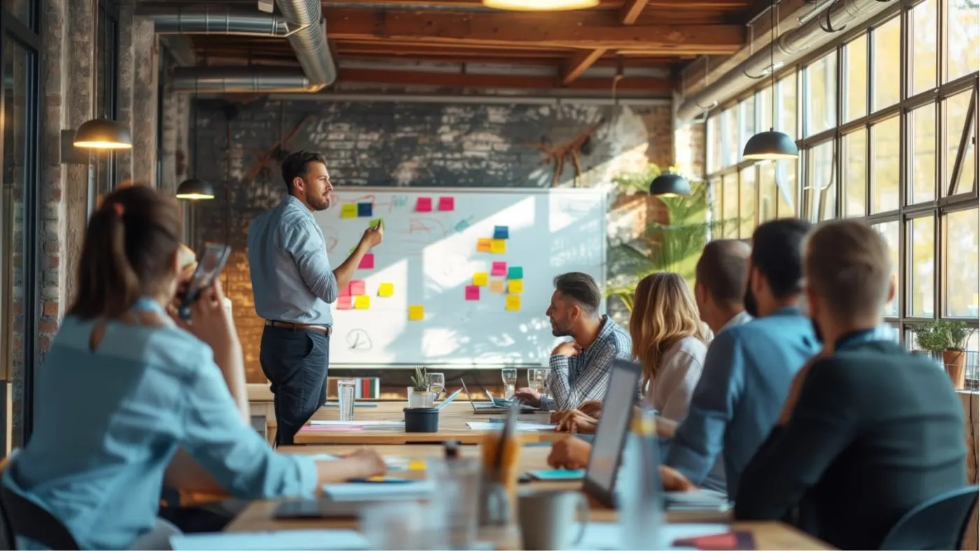 Picture of a man moderating a workshop.